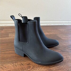 JEFFREY CAMPBELL STORMY RAIN ANKLE BOOTS BLACK